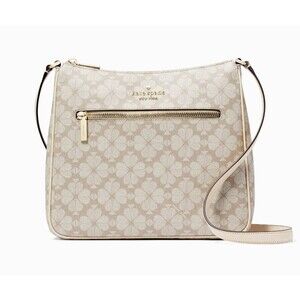 New Kate Spade Signature Spade Flower Swing pack Crossbody Dark Beige
